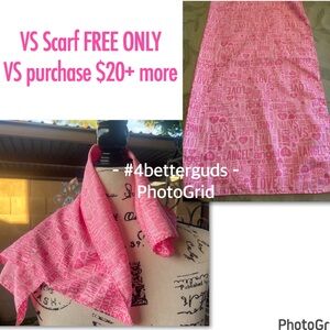 FREE wPurchase Victoria Secret Love Heart Angel Pink VS Brand Scarf Handkerchief